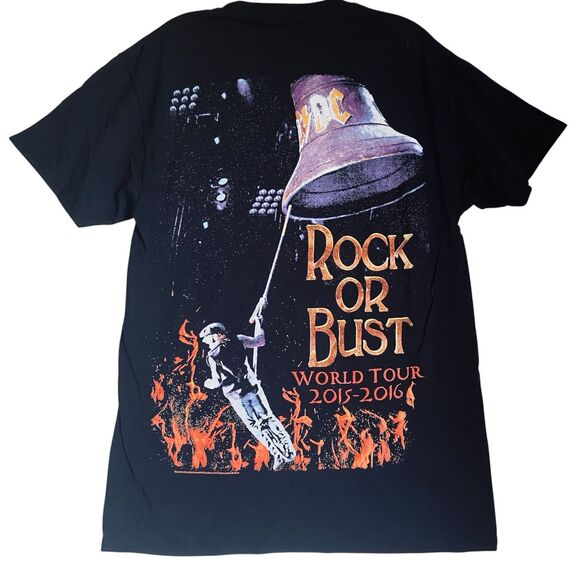 AC/DC Rock Or Bust T Shirt Unisex M Graphic Double Sides Print Official Licensed - Picture 3 of 6